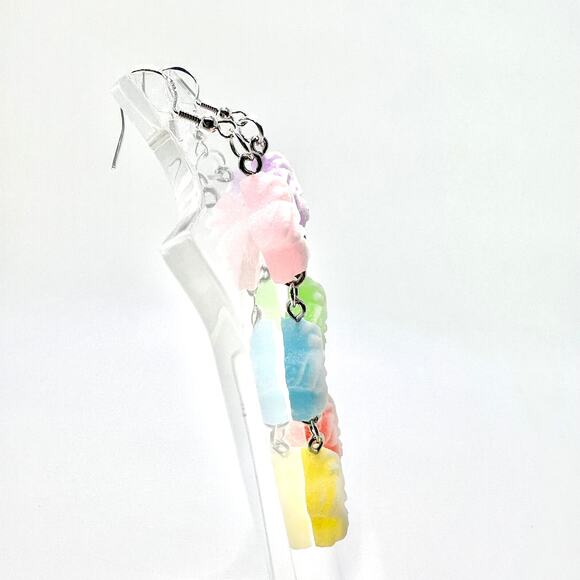 Sugar Star Earrings - Cute Pastel Kawaii Jewelry - Fun Sparkly Accessory - Picture 3 of 8